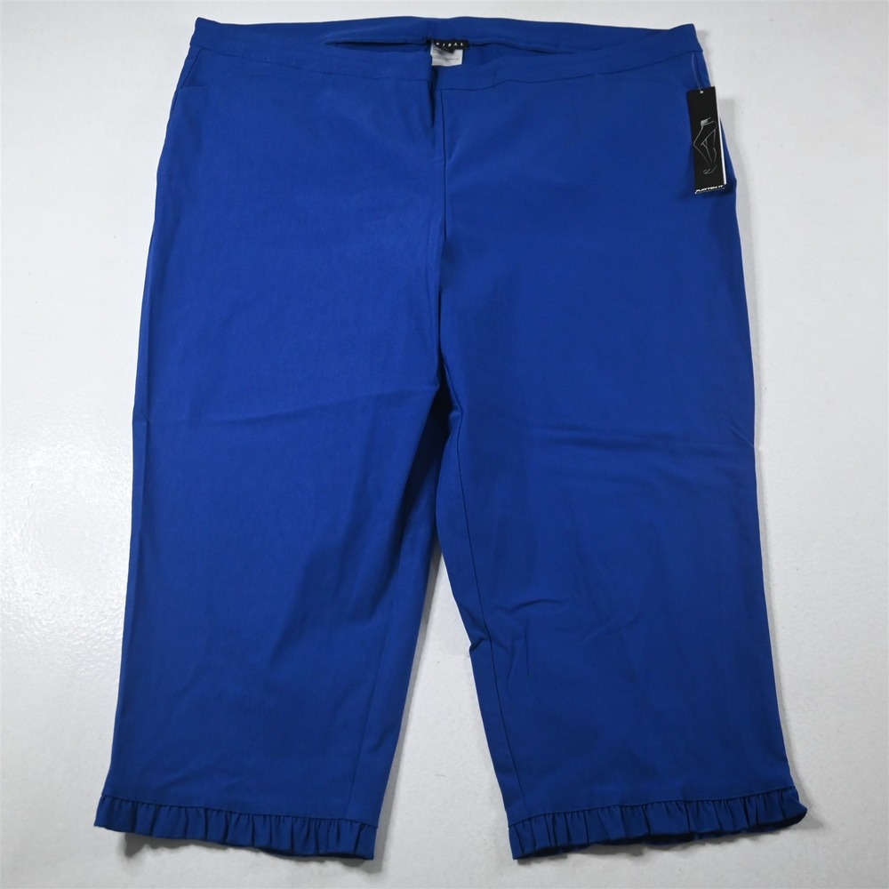 NEW Tribal 24W Blue Pull On Cropped Dress Womens‎ Pants